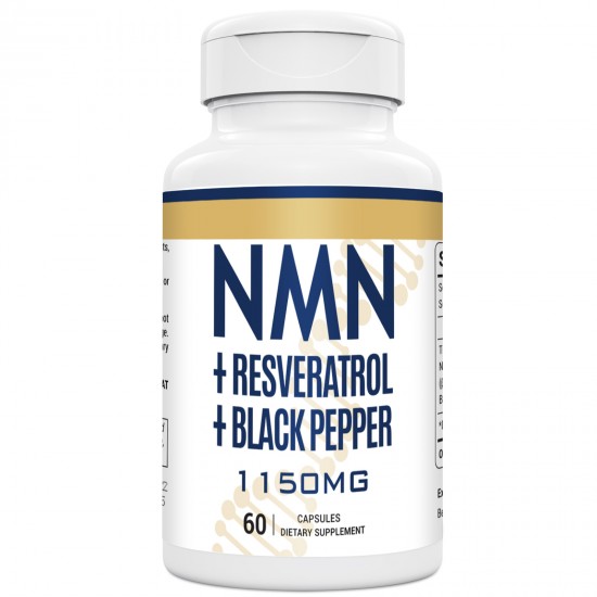 NEW KOM mountright NMN + Trans-Resveratrol Supplement Capsules,60 Capsules.