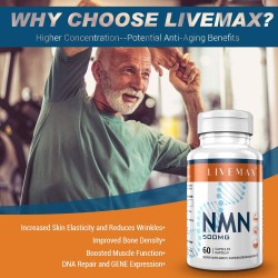 LIVEMAX NMN Supplement 500mg- Enhance Concentration, Boost Energy, Improve Memory & Clarity for Men & Women - Your Best NAD Booster LIVEMAX NMN Supplement 500mg- Enhance Concentration, Boost Energy, Improve Memory & Clarity for Men & Women - Your Best NAD Booster